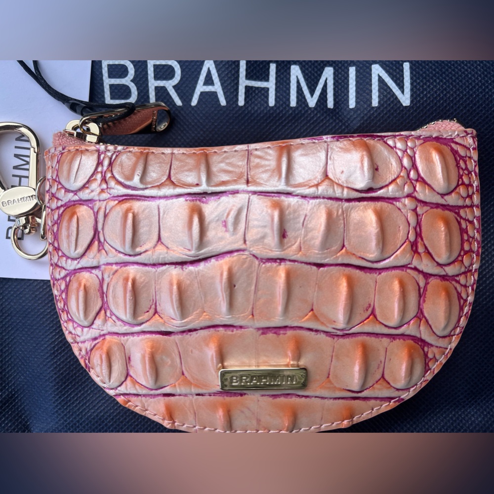 NWT Brahmin Britt in Apricot Rose Melbourne Soft Half Moon Wallet#2